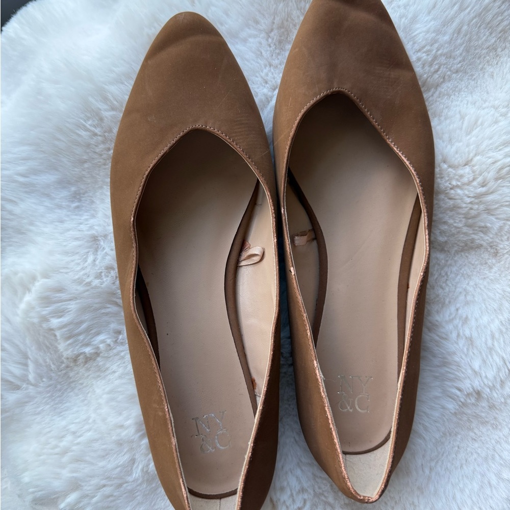 New York & Company Women's Brown Flats